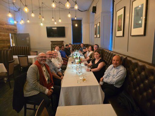 Dinner with the team at Glasgow Royal Infirmary